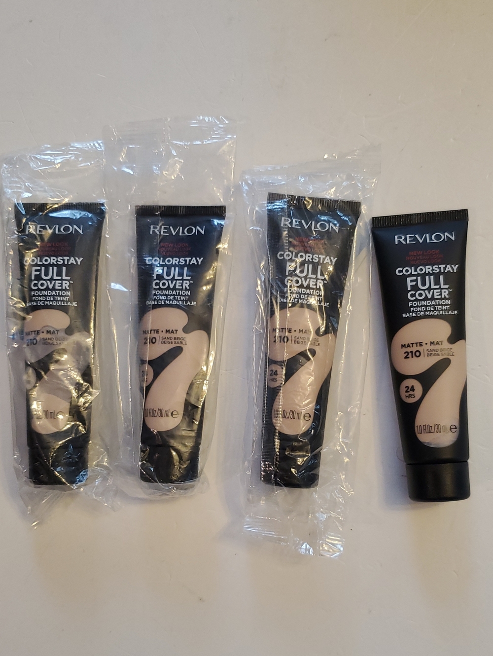 Revlon ColorStay Full Cover Foundation 4 Tubes Sand Beige New.